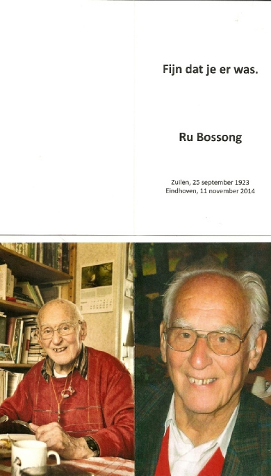 Gedachtenisprentje voor Ru Bossong